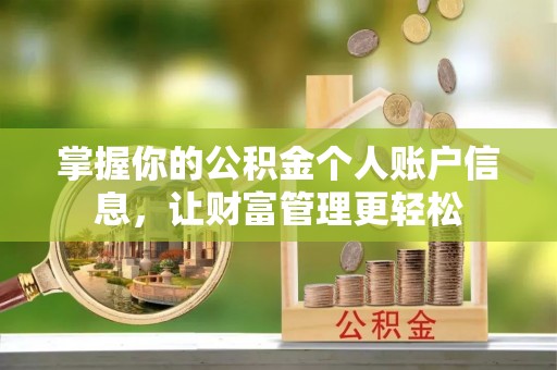 仁布掌握你的公积金个人账户信息，让财富管理更轻松
